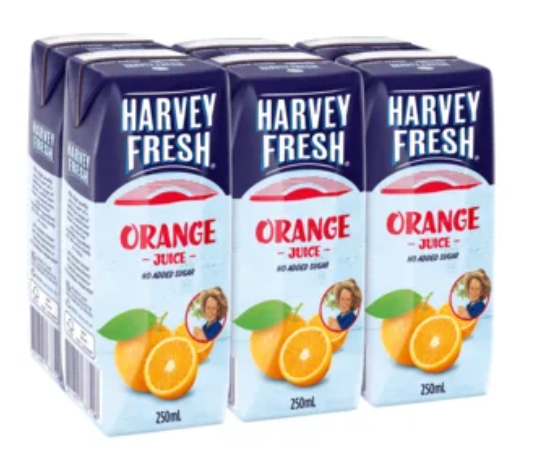 Harvey Fresh Juice 6x250ml - ORANGE JUICE