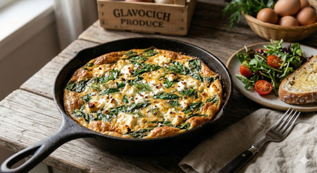 Silverbeet Egg Feta Frittata