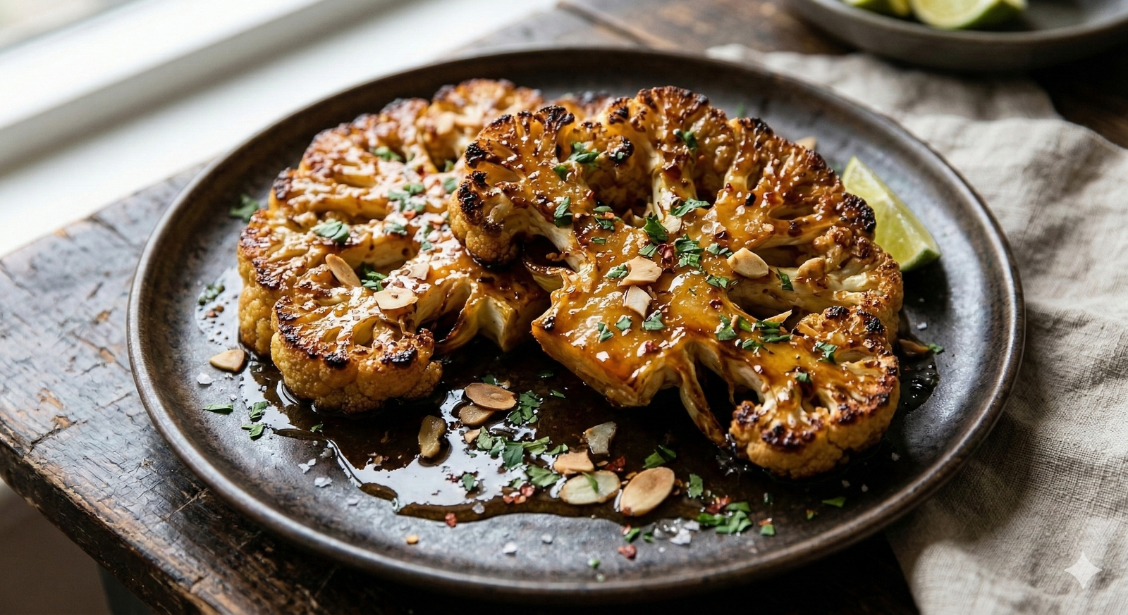 Honey Glazed Cauliflower Steaks