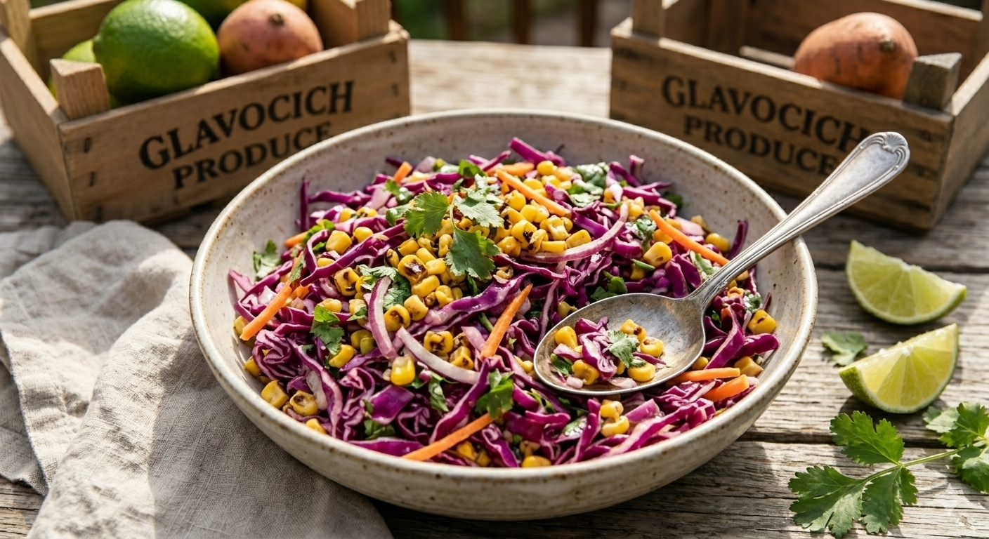 Red Cabbage Corn Slaw